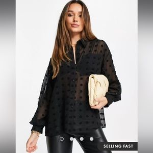 ASOS DESIGN oversized shirt in black texture